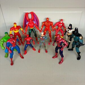 Vintage Toy Biz Marvel Xmen Spider-Man Batman Hulk Kenner Action Figure Lot
